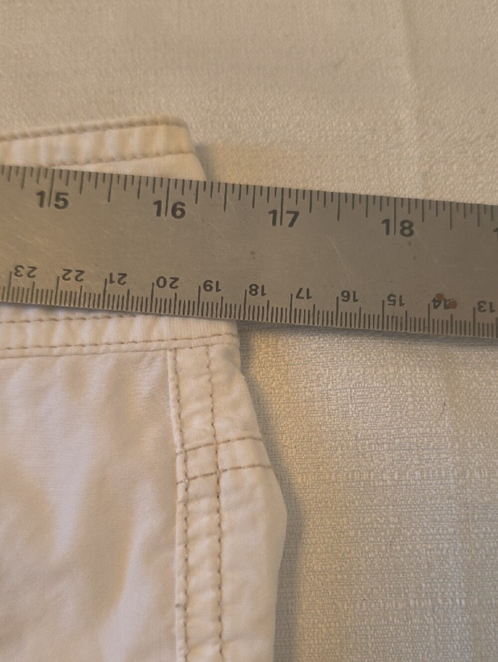 Tommy Hilfiger 100% Cotton White Capri Cargo Bermuda Shorts with Hem Ties Size 6 - Picture 9 of 10
